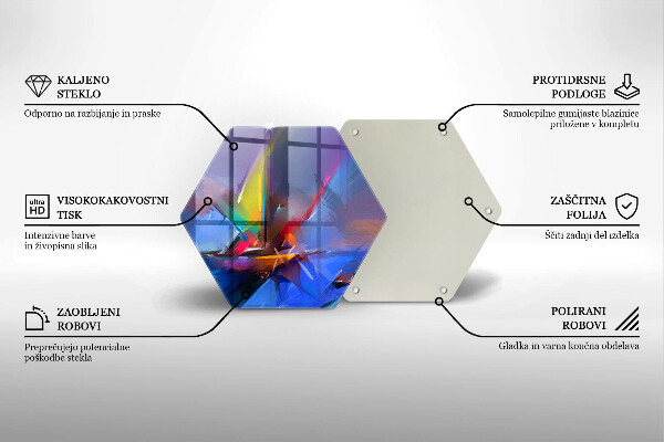 Tabla de cortar de vidrio Abstracción pintada