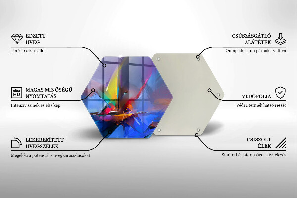 Tabla de cortar de vidrio Abstracción pintada