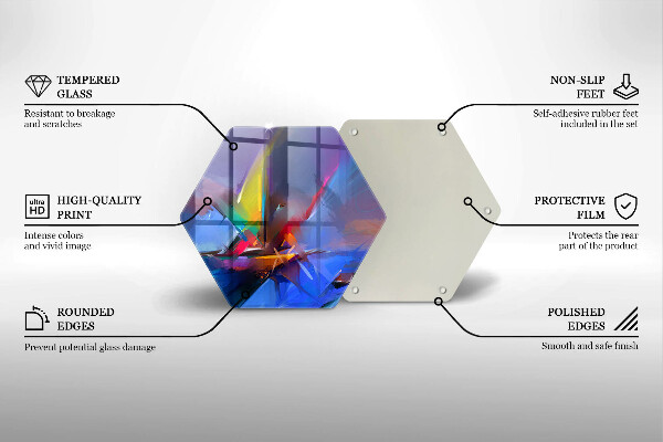 Tabla de cortar de vidrio Abstracción pintada