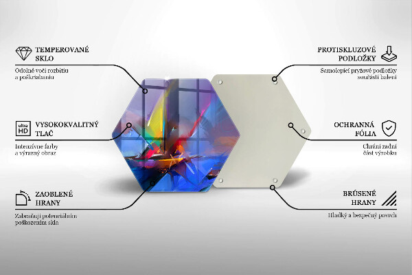 Tabla de cortar de vidrio Abstracción pintada