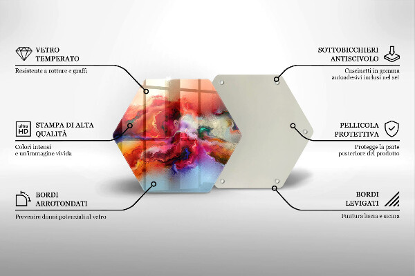 Tabla de cortar de vidrio Abstracción ahumada