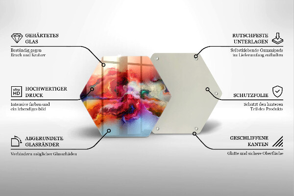 Tabla de cortar de vidrio Abstracción ahumada