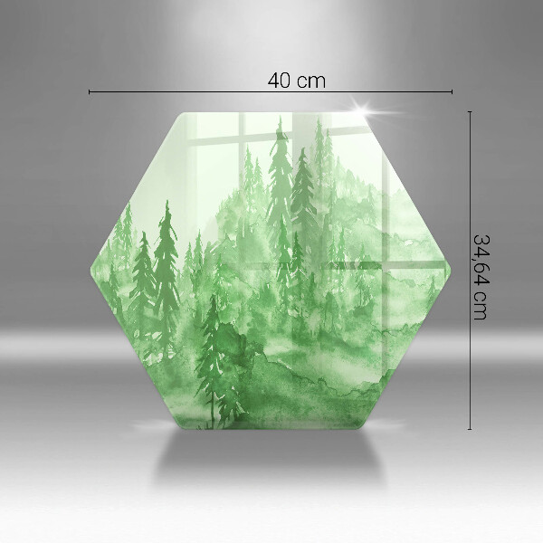 Tabla de cortar de vidrio Bosque pintado