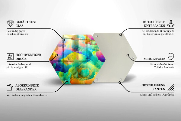 Tabla de cortar de vidrio Abstracción colorida