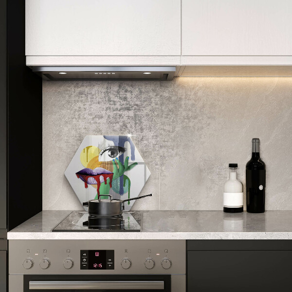 Tabla de cortar de vidrio Collage de arte abstracto