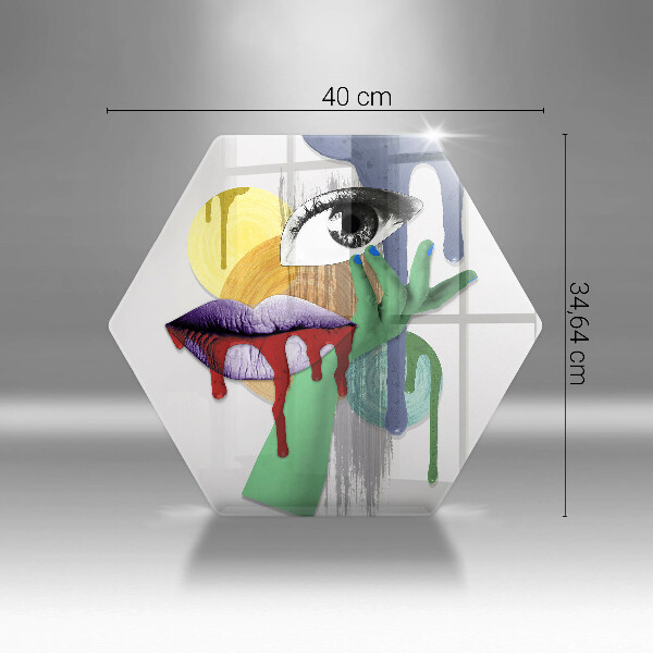 Tabla de cortar de vidrio Collage de arte abstracto