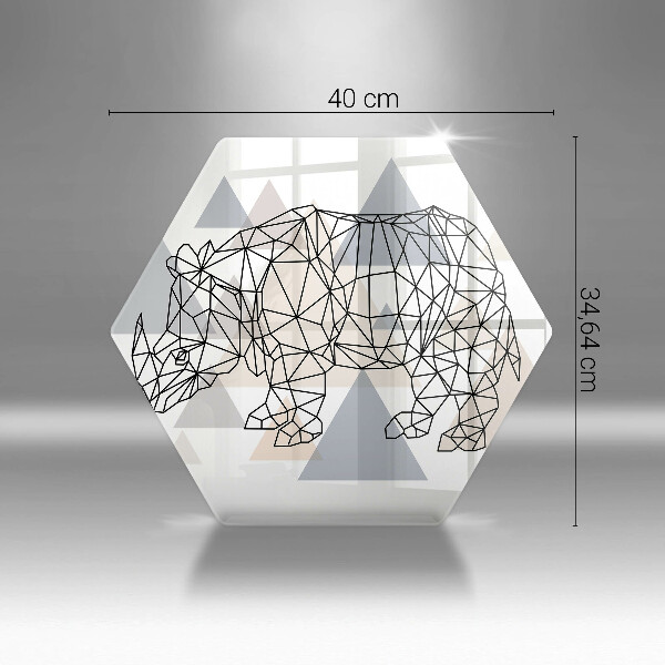 Tabla de cortar de vidrio Rinoceronte de arte lineal