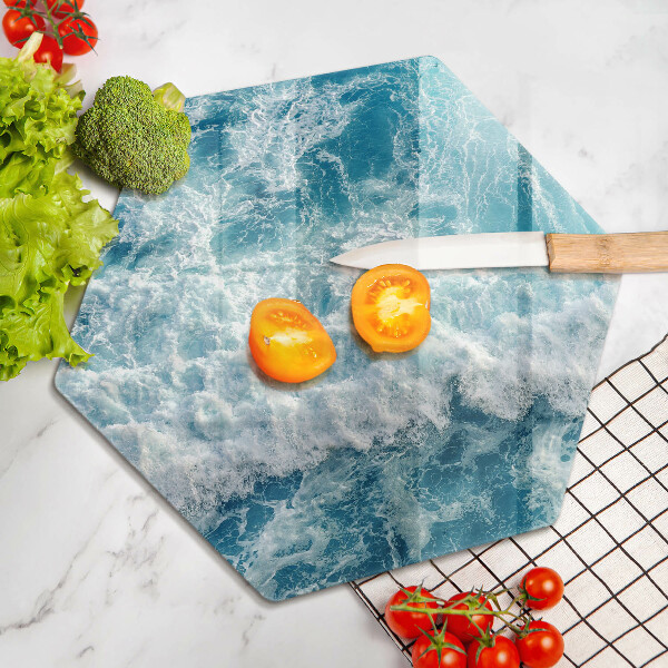 Tabla de cortar de vidrio Olas de agua de mar