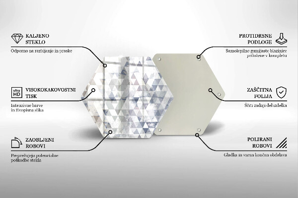 Tabla de cortar de vidrio Patrón de triángulos