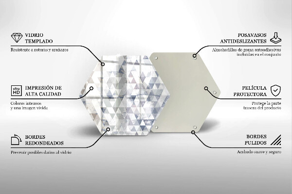 Tabla de cortar de vidrio Patrón de triángulos