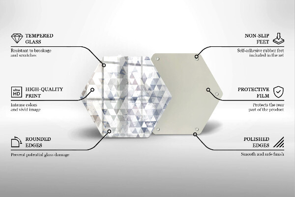 Tabla de cortar de vidrio Patrón de triángulos