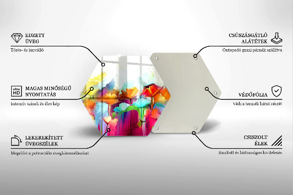 Tabla de cortar de vidrio Flores pintadas