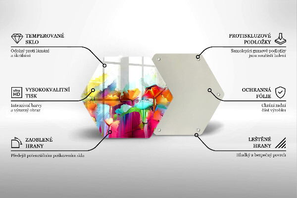 Tabla de cortar de vidrio Flores pintadas