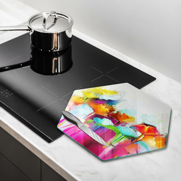 Tabla de cortar de vidrio Flores pintadas