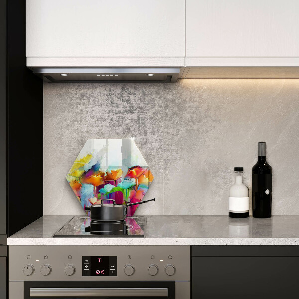 Tabla de cortar de vidrio Flores pintadas