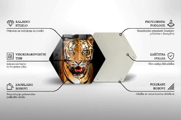 Tabla de cortar de vidrio Tigre animal salvaje
