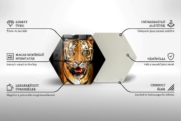 Tabla de cortar de vidrio Tigre animal salvaje