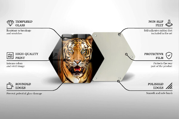 Tabla de cortar de vidrio Tigre animal salvaje