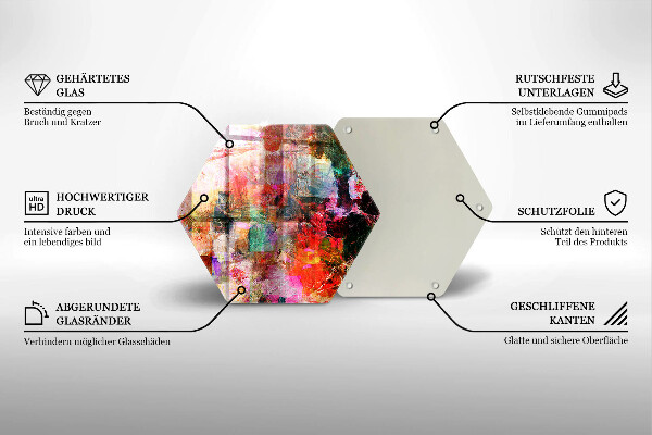 Tabla de cortar de vidrio Abstracción de pintura