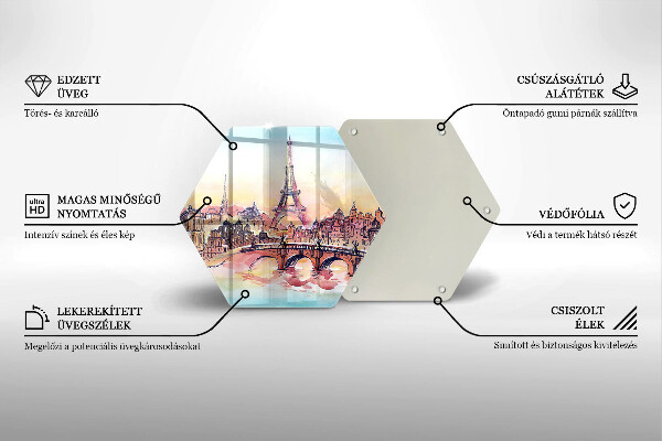 Tabla de cortar de vidrio Paisaje de la torre eiffel de parís