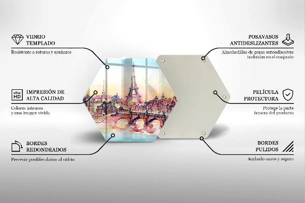 Tabla de cortar de vidrio Paisaje de la torre eiffel de parís