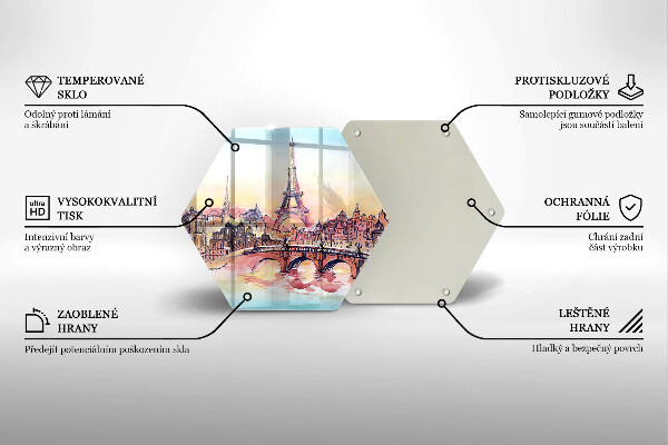 Tabla de cortar de vidrio Paisaje de la torre eiffel de parís