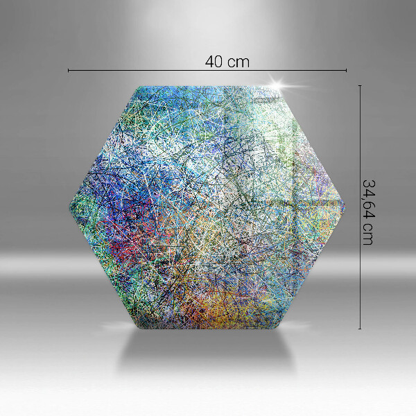 Tabla de cortar de vidrio Abstracción de línea colorida