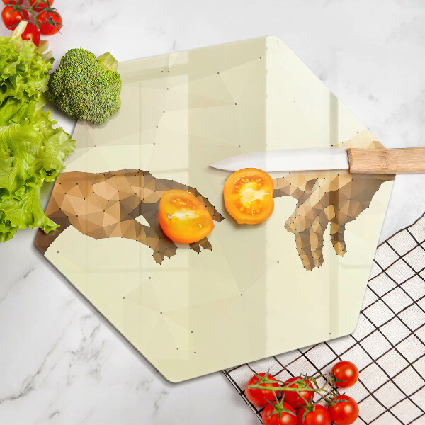 Tabla de cortar de vidrio Creación de las manos de adán