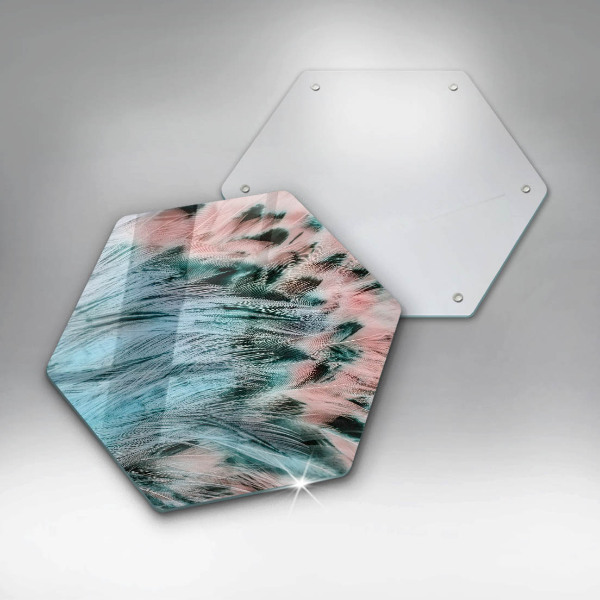 Tabla de cortar de vidrio Plumas de pájaro boho