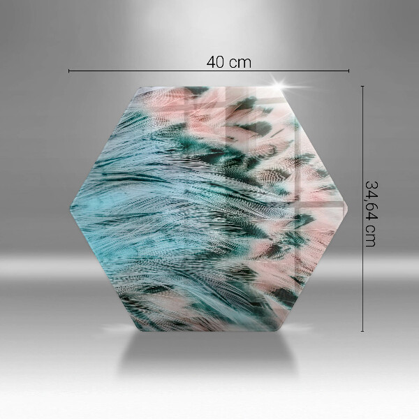 Tabla de cortar de vidrio Plumas de pájaro boho