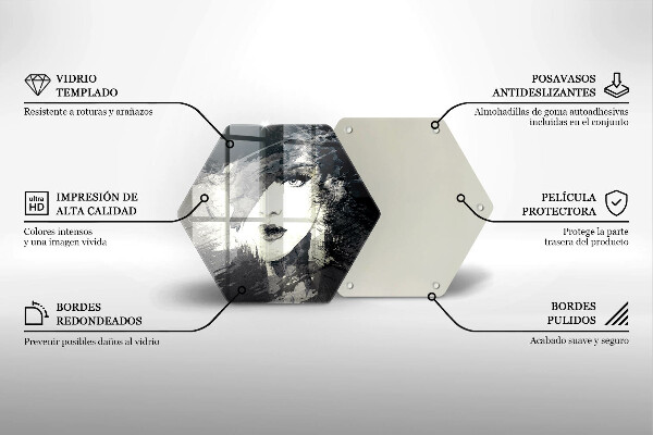 Tabla de cortar de vidrio Pintura de una mujer