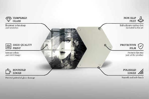 Tabla de cortar de vidrio Pintura de una mujer