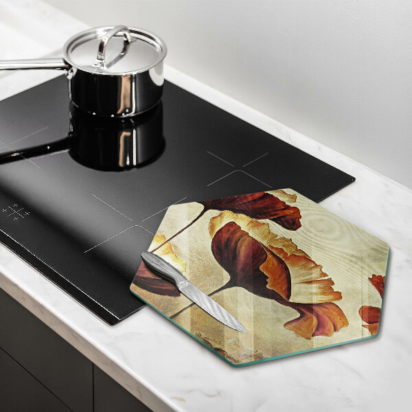 Tabla de cortar de vidrio Flores boho pintadas