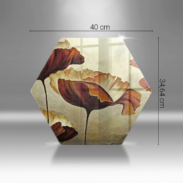 Tabla de cortar de vidrio Flores boho pintadas