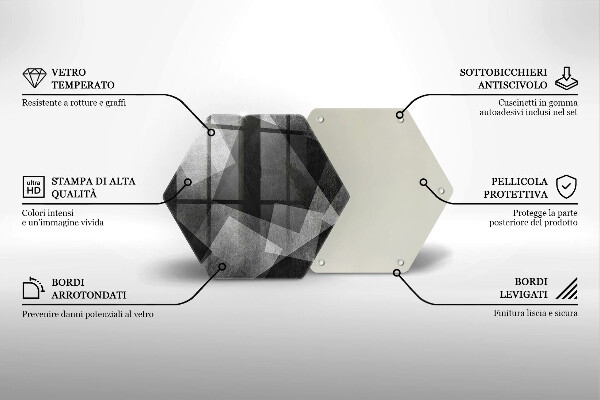 Tabla de cortar de vidrio Abstracción geométrica