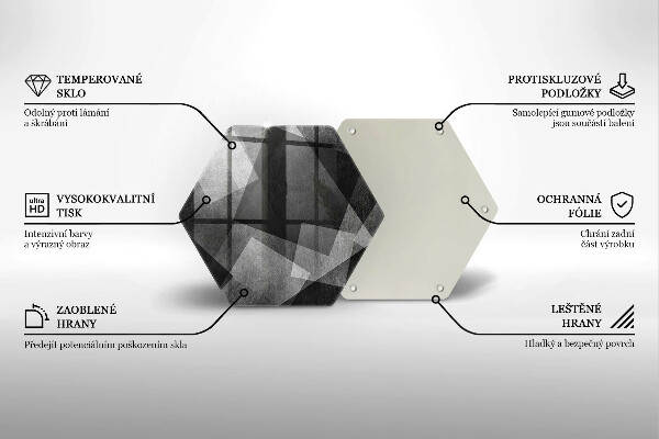 Tabla de cortar de vidrio Abstracción geométrica