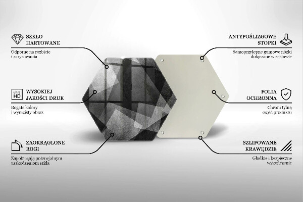 Tabla de cortar de vidrio Abstracción geométrica