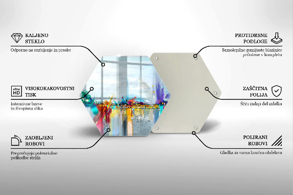 Tabla de cortar de vidrio Abstracción pintada