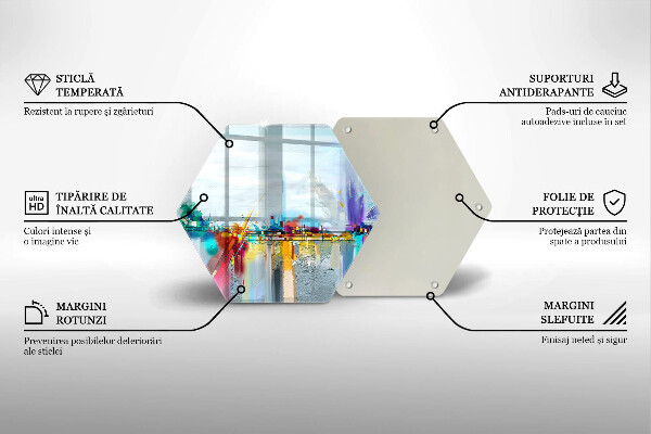 Tabla de cortar de vidrio Abstracción pintada