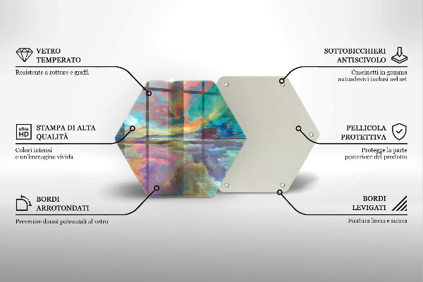 Tabla de cortar de vidrio Cielo colorido