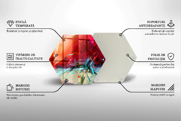 Tabla de cortar de vidrio Abstracción pintada