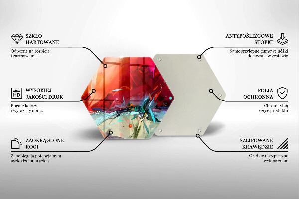 Tabla de cortar de vidrio Abstracción pintada