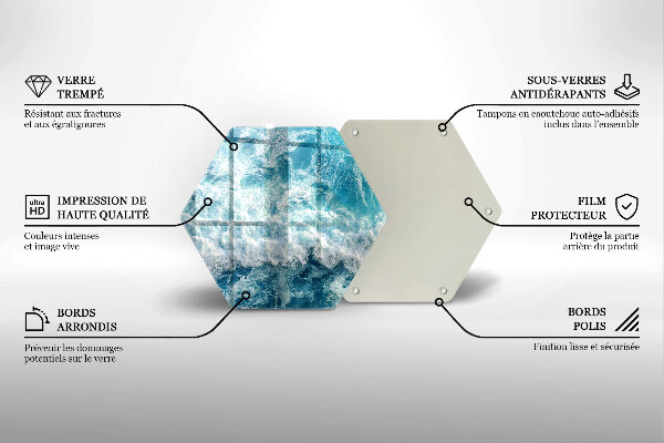Tabla de cortar de vidrio Olas de agua de mar