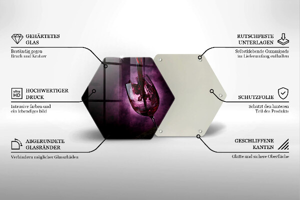Tabla de cortar de vidrio Una copa de vino