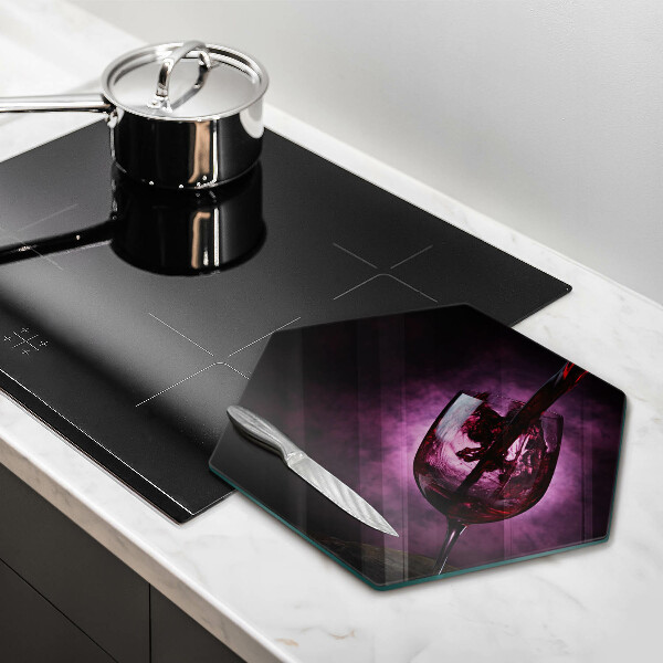 Tabla de cortar de vidrio Una copa de vino