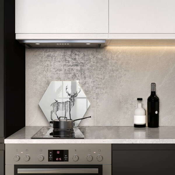 Tabla de cortar de vidrio Ilustración de ciervos y bosques