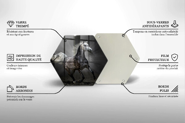 Tabla de cortar de vidrio Caballo al galope