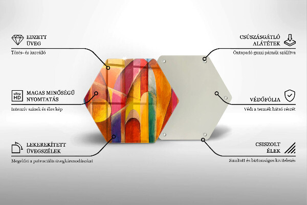 Tabla de cortar de vidrio Abstracción colorida