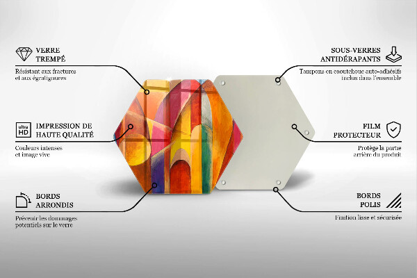 Tabla de cortar de vidrio Abstracción colorida