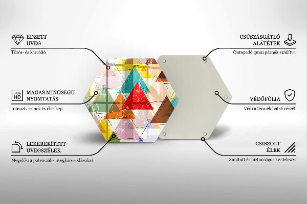 Tabla de cortar de vidrio Triángulos pintados